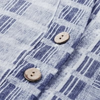 Homchy haljina za ženske ležerne ljetne trake dugme V izrez džep bez rukava za odmor cvjetna sandress