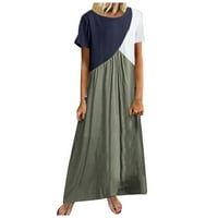 Ženska ljetna modna kontrastna boja za šivanje suknje Velike veličine haljina