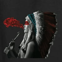 Divlji Bobby, plemenski rodo američki Warrior Etnic Muška majica dugih rukava, crna, srednja