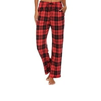 SHPWFBE joga hlače Ženske udobne karirane otiske pidžame široke noge duge