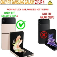 CIRCLEMALLS futrola za Samsung Galaxy Z Flip 4, prsten za postolje zaklopke poklopca kućišta-crna
