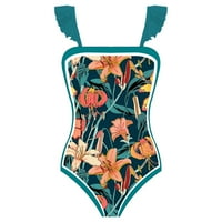Tržni upravljački kupaći kostimi za žene kupaći kostimi + prikrivanje dva vintage print kupaći kostim