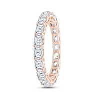 Asscher rezan bijeli kubični cirkonijski prsten za vječnost u 14K ružičastog zlata preko srebra sterlinga