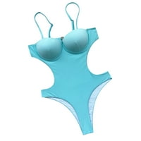 Levmjia Womens Dvije kupaće kostimi Jednodijelni čelični nosač Čvrsti bikini push-up jastučić kupaći