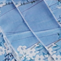Ležerne haljine za žene tiskane V-izrezom Mini slobodno vrijeme s dugim rukavima Sky Blue XL