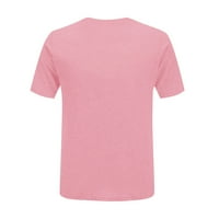 Ležerni vrhovi za žene Fit modni okrugli vrat Casual Pismo Ispis majica kratkih rukava Top dame Top Pink S