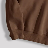 majice za žene Ženska povremena grafika Print dugih rukava Pulover Duks Top Womens T majice Brown + XL