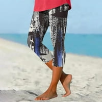 Aloohaidyvio ženske sportske hlače, ženski ljetni casual casual elastični od tiskani kantari na plaži