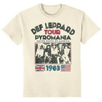 Def Leppard Tour Pyromania Natural Pamuk majica-X-Veliki