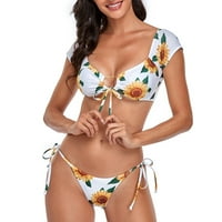 Zrbywb Žene Ljeto plaža Žene Bandeau zavoj bikini set push-up brazilski kupaći kostimi kupaći kostim