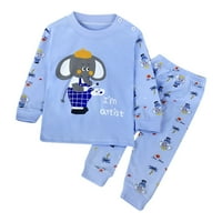 Djevojke dječake Toddler meka pidžama toddler crtani otisci dugih rukava Kid odjeća za spavanje Sky