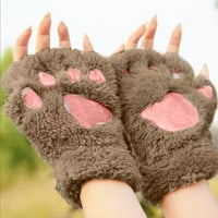 Rukavice ženske rukavice medvjede rukavice na pola prste tople ženske rukavice plišane rukavice bez prstenaste crtane slatke rukavice