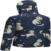 Kozmičke mačke astronauti Ženske pune zip dukserice s kapuljačom Soft fleece jakna Udobne dukseve