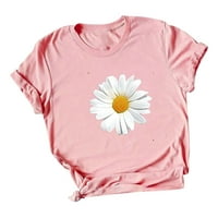Ljetni vrhovi za žene Trendy s kratkim rukavima slobodne udobne majice Tunic Ležerne prilike cvjetne