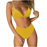 Jophufed Women Bandeau podstavljeni push up kupaći kostim kupaći kostimi za kupaće kostime bikini set