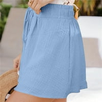 Žene Ležerne ljetne kratke hlače Kašike elastične struke s džepovima Lood široke kratke za noge Visoke