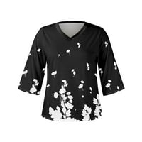 Safuny ženske labave vrhove jesenji proljeće V izrez pulover zimske cvjetne tinejske majice modna odjeća