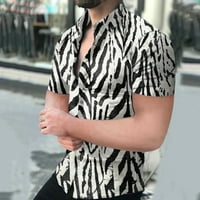 DMQupv muške košulje muške proljeće i ljetna modna košulja otisnuta casual rever majica s kratkim rukavima