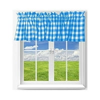 Pamuk Gingham Checkered Plaid Design Kuhinjski prozor za zavjesu (58 x28