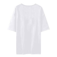 FOPP prodavač Ženska modna casual labava tiskana okrugla vrata majica kratkih rukava Top bijela m