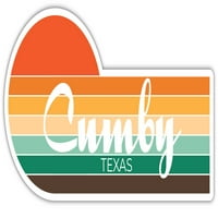 Cumby Texas naljepnica Retro Vintage Sunset City 70s Estetski dizajn