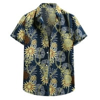 Muški tropsko tisak kratkih rukava dolje majica Ležerna ljetna plaža Havajska majica