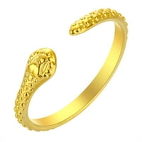 Zlatni prsten za zmijsko zvonjenje prstena od nehrđajućeg čelika Otvoreni prsten minimalistički nakit