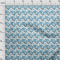 Onuone pamučni poplin Twill srednje plava tkanina Geometrijska DIY odjeća prekriva tkanina za ispis
