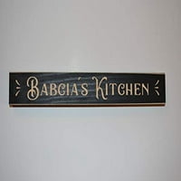 Babcia's Kitchen Bower Wood Crna ugravirana 12 Dekor zemlje polica koji je debljine otprilike 3 4