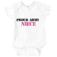 Ponosna vojska nećakinja vojna porodična bodysuit Jumper Girls Dojenčad beba Brisco Marke 6m