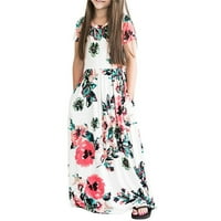 Dječje djevojke Dječje odijelo iznad koljena haljina kratak mjehurić cvijet cvijet, haljina s dugim
