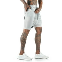 Muški atletski šorc, muški dvostruki sloj sportskih kratkih kratkih hlača i obuke Brze suhe pet hlača