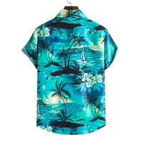Muške majice Muška havajska košulja kratkih rukava od ispisanog gumba dole ljetni plažni košulje muške