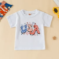 Rovga odijelo za djevojke za dijete Dan nezavisnosti Dječja odjeća Baby ljetno slovo kratkih rukava