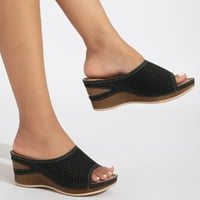 Leey-World Ženske sandale Ljetne ravne sandale za žene Udobne casual cipele za plažu Bohemijske perlene