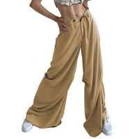 Ženske Y2K hlače Jednobojni temperamentni od draperskih podlozi za oblaganje satena niske struk labave