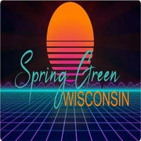 Proljetni zeleni wisconsin frižider magnet retro neon dizajn