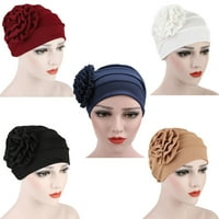 Eastshop turbanski šešir rastezljivi prozračivo solidne boje žene bočne cvijeće panie kapa za kosu