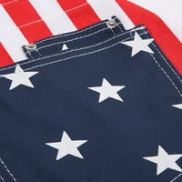 Žene Muškarci Američka zastava Print Kombinezoni 4. srpnja Romper Jean Podesivi kaišne traperice Tkaća