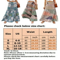 Bomotoo dame etničke duge suknje rublice casual maxi suknje na plaži na planu cvjetni print