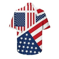 Pyju muški gumb s kratkim rukavima niz havajske majice Dan nezavisnosti Ispiši patriotske majice Moderan