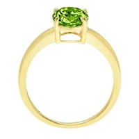 2.0ct ovalni rez zeleni prirodni peridot 14k žuti zlatni godišnjički angažman prsten veličine 10
