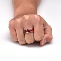 Plavi crveni crveni crveni Carbide Design Crveno suzmetički dizajn ružičastog prstena za vjenčanje prsten