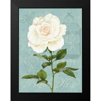 Reynolds, Jade Crni moderni uokvireni muzej umjetnički print pod nazivom - krema ruža i