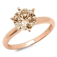 3.0ct okrugli šampanjac simulirani dijamant 14K 14K ruže Gold Anniversement prsten veličine 9.5