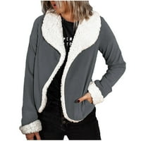 Vrijeme i TRU zimski kaputi, jakne za žene, ženske padajuće modne, sive, ženska jesenska zima solidna