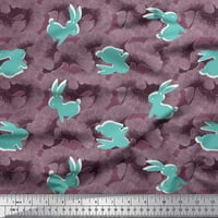 Soimoi Poly Georgette tkanina umjetnička cvjetna i zečja životinjsko tiskovina tkanine širom