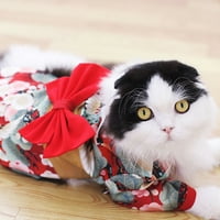Park Predimenzivan Tkaninski ljubimac Kimono haljina Japanska stil Kuhinja za kućne ljubimce Floral Bowknot Pet CoustUM za pse Mačke