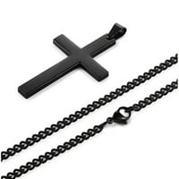 Ogrlica od nehrđajućeg čelika Crni lanac privjesak od nehrđajućeg čelika Ogrlica od ogrlice