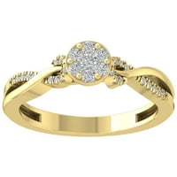 Araiya 14k žuti zlatni dijamantski prsten za vezanje, veličine 6